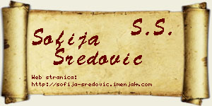 Sofija Sredović vizit kartica